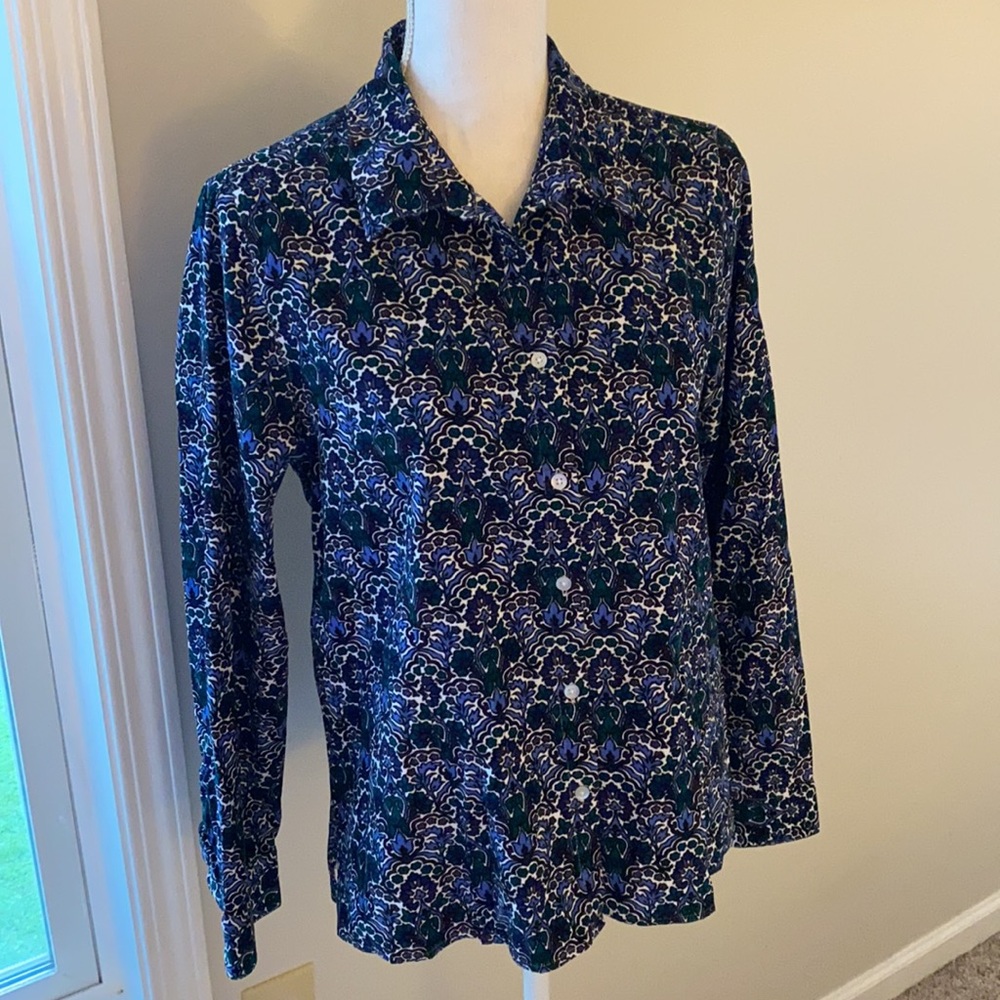Talbots • Fine Corduroy Patterned Button Up